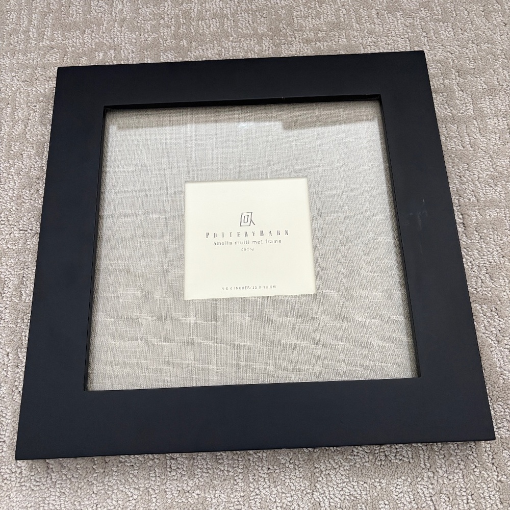 Pottery Barn Black Photo Frame 4 x 4 in 11" square
